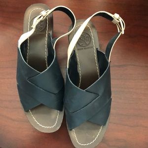 Tory Burch Navy and Cream Wedges size 5.5m